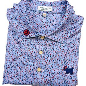 Peter Millar Scotty Cameron Fine Milled Putters Dog Cocktail Golf Polo Shirt XL